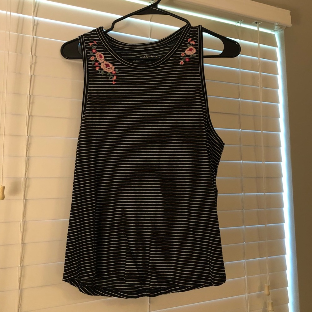 Aeropostale Floral and Striped Tank Top